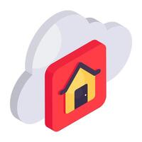 a ícone Projeto do nuvem casa vetor