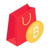 criativo Projeto ícone do bitcoin compras vetor
