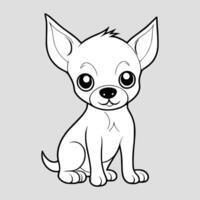 fofa cachorro vetor Preto e branco desenho animado personagem Projeto coleção. branco fundo. animais de estimação, animais.