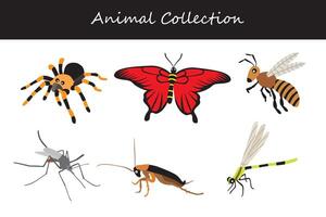 animais coleção isolado em branco fundo. plano estilo vetor ilustração.