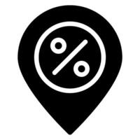ícone de glifo de pino de localização vetor