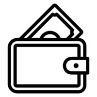 ícone de linha de carteira vetor