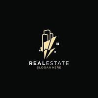 real Estado construção logotipo tempate vetor