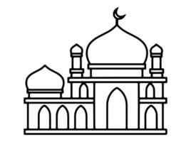 mão desenhado islâmico mesquita ilustração vetor