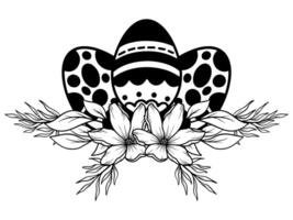 Páscoa ovos flor esboço ilustração vetor