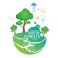 dia internacional das florestas vetor