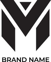 vm, mv monograma inicial logotipo Projeto vetor