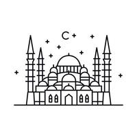 Sultanahmet mesquita. azul mesquita linha ícone. turco arquitetura mesquita. vetor ilustração