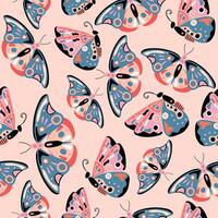 colorida mão desenhado borboletas. desatado padronizar para tecidos, papel de parede, cobrir, rede, embalagem. vetor