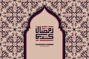 Ramadã kareem dentro árabe caligrafia cumprimento cartão, a árabe caligrafia significa, generoso Ramadã, vetor