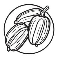 mão desenhado ilustração do encontro fruta vetor