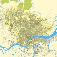 mapa do Palembang cidade, sul sumatra, Indonésia vetor