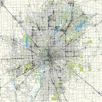 cidade mapa do Indianápolis, indiana, EUA vetor