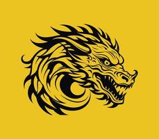 uma Dragão cabeça logotipo em amarelo fundo vetor