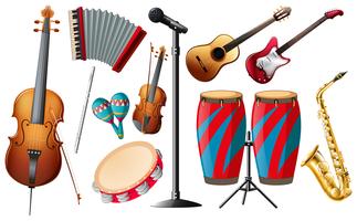 Diferentes tipos de instrumentos clássicos vetor
