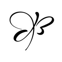Logotipo de caligrafia de mão desenhada de borboleta. Conceito cosmético de beleza. Elemento do vetor ecologia. Design de ícone de eco de ilustração para casamento e férias, cartão postal, spa