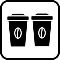 ícone de vetor de dois cafés