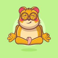 calma hamster animal personagem mascote com ioga meditação pose isolado desenho animado vetor