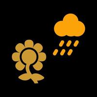 flor com ícone de vetor de chuva