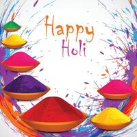 feliz holi festival do cores ilustração do colorida gulal para Holi, dentro hindi holi hain significado Está holi vetor