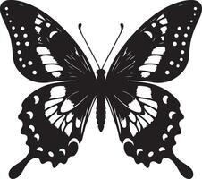 borboletas e flores, padronizar com borboletas, conjunto do borboletas, vôo borboletas silhueta Preto conjunto isolado em branco fundo vetor