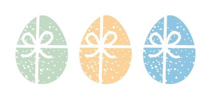 ilustração do conjunto decoração ovos com fita. vetor