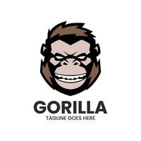 gorila sorrir logotipo modelo vetor