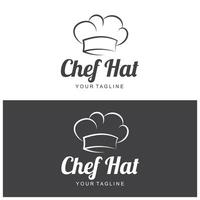 chefe de cozinha logotipo chefe de cozinha chapéu cozinhando e refeições logotipo Vektor Projeto vetor