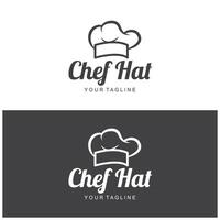 chefe de cozinha logotipo chefe de cozinha chapéu cozinhando e refeições logotipo Vektor Projeto vetor