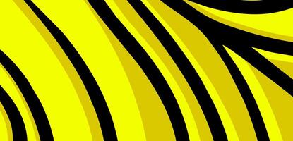 amarelo abstrato listras curva fundo bandeira, moderno e na moda Projeto rabisco estilo vetor