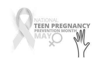 nacional adolescente gravidez prevenção mês. fundo, bandeira, cartão, poster, modelo. vetor ilustração.