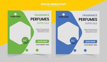 elegante perfume ou fragrância social meios de comunicação Instagram postar modelo vetor