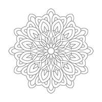 esboço simples floral mandala para coloração livro Projeto vetor