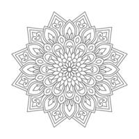 elegante simples mandala flor Projeto coloração livro página, vetor