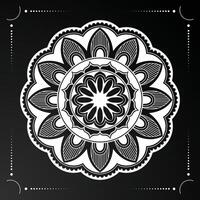 moderno branco e Preto luxo mandala fundo vetor