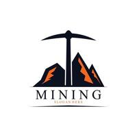 montanha mineração logotipo silhueta Projeto vetor ilustração