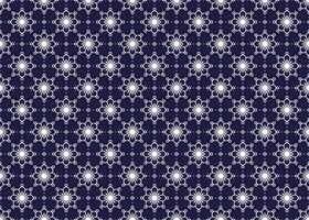 símbolo geométrico branco linha flores em Sombrio azul fundo desatado padronizar para pano tapete papel de parede invólucro etc. vetor