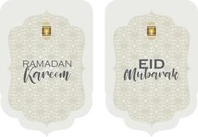 Ramadã kareem eid Mubarak festão estamenha poster fundo branco bege vetor