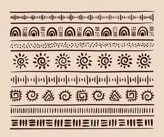 estilizado africano padronizar. étnico e tribal motivos. mão retirou. horizontal listras. Preto e branco impressão para seu têxteis. vetor ilustração