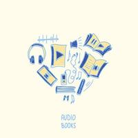 conjunto do audio livros símbolos. vetor ilustração.