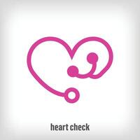criativo coração saúde placa Projeto. cuidados de saúde e estetoscópio juntos logotipo modelo. vetor. vetor