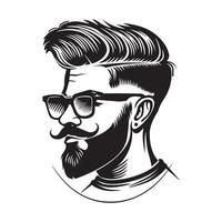 barbearia logotipo isolado em branco fundo vetor imagem