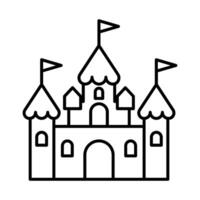 Preto vetor castelo ícone isolado em branco fundo