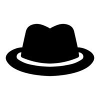 Preto vetor fedora chapéu ícone isolado em branco fundo