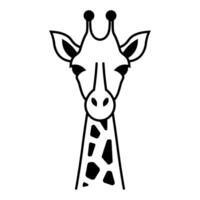 Preto vetor girafa ícone isolado em branco fundo