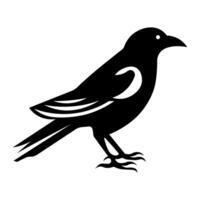Preto vetor Raven ícone isolado em branco fundo
