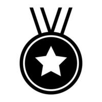 Preto vetor medalha ícone isolado em branco fundo