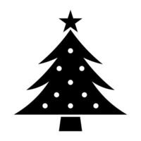 Preto vetor Natal árvore ícone isolado em branco fundo