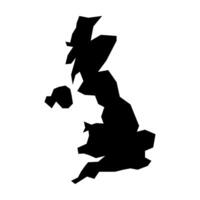 Preto vetor Reino Unido mapa isolado em branco fundo