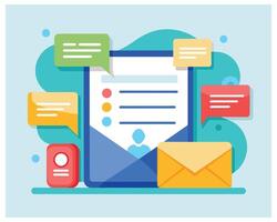 o email envelope marketing mensagem e ícones vetor ilustração